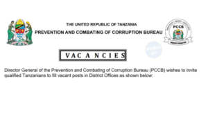 100 Assistant Investigators Jobs at PCCB (TAKUKURU) Inviting Applicants