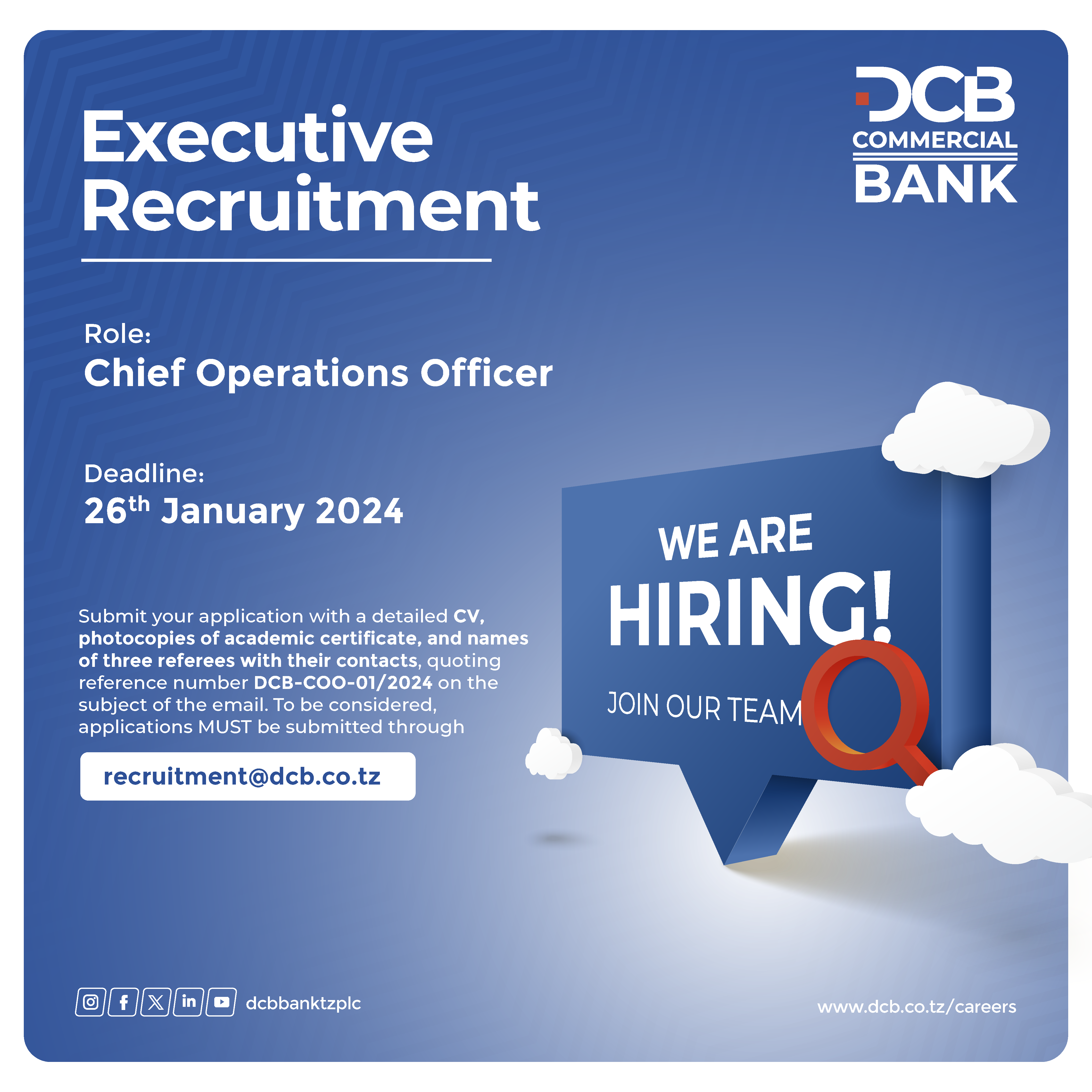 Chief operations officer DCB Bank