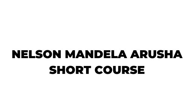 Nelson Mandela African Institute Short course 2024