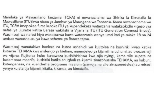 TCRA ITU Generation Envoys