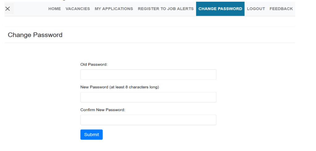 Ajiraportal Change password