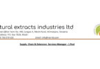 The latest Jobs in Supply Chain & Extension Services Manager at Natural Extracts Industries Ltd (NEI)